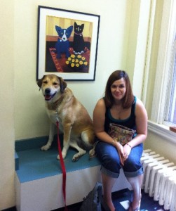 Libby and Lauren at the vet