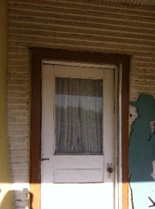 Front door on the porch where we'd watch the sun go down. Graford, Texas